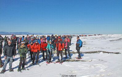 La randonnée sur les glaces du fleuve attire quelque 350 raquetteurs