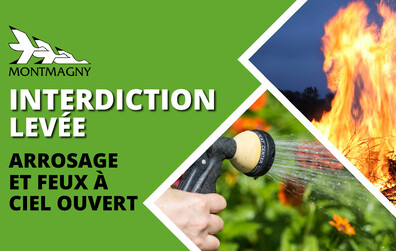 Levée de l'interdiction d'arrosage et de faire des feux à ciel ouvert